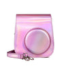 Richwell - Estuche para cámara portátil Aurora de cuero PU con correa para el hombro, adecuado para Fujifilm Instax Mini 11 (rosa rosa)