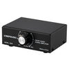 B053 Amplificador de sonido estéreo frontal Amplificador de altavoz para auriculares con ajuste de volumen, mezclador de 2 vías, fuente de alimentación USB de 5 V, enchufe de EE.