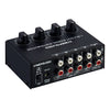 Amplificador de señal estéreo frontal de 1 entrada y 4 salidas, ajuste de volumen de salida independiente Interfaz RCA sin asignación de pérdidas, enchufe de EE. UU.