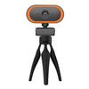 C11 2K Calidad de imagen HD sin distorsión 360 grados Girar micrófono incorporado Sonido Cámaras web claras con trípode (naranja)