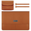 Patrón Litchi PU Cuero impermeable Protección Ultra-delgada Bolsa de forro Maletín Portátil Bolsa de transporte para 13-14 pulgadas Laptops (Marrón)