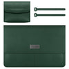 Pattern Litchi PU Cuero impermeable Protección ultra-delgada Bolsa de forro Maletín Portátil Bolsa de transporte para 13-14 pulgadas portátiles (verde oscuro)