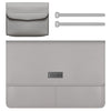 Patrón de Litchi PU Cuero impermeable Protección ultra-delgada Bolsa de forro Maletín Portátil Bolsa de transporte para 13-14 pulgadas Laptops (gris)