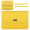 Litchi patrón PU cuero impermeable ultrafino protección forro bolsa maletín portátil bolsa de transporte para portátiles de 13-14 pulgadas (amarillo)