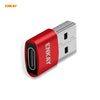 Enkay ENK-AT105 USB Male a USB-C / Tipo-C Adaptador de aleación de aleación de aluminio, soporte de carga rápida y transmisión de datos (rojo)