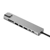 Aleación de aluminio 8 en 1 MultiD HD USB 3.0 Adaptador de hub USB-C que carga SD PD y TF RJ45 Adaptador de lector de tarjetas para MacBook Pro Air