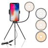 NS-08 Maquillaje Live Selfie Ring Light Photography LED Lámpara de anillo regulable con teléfono Soporte de trípode