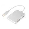 WS-03 4 en 1 USB 3.0 a VGA + HDMI + DVI + RJ45 Tarjeta de red Ethernet convertidor