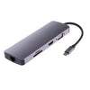 WS-11 8 en 1 tipo C a HDMI + VGA + SD + TF + RJ45 + PD + 2 x USB3.0 HUB Adaptador Convertidor