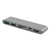 WS-15 6 en 1 Tipo-C a HDMI + USB 3.0 x 2 + Convertidor de HUB SD + TF + PD