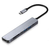 7 en 1 tipo C a HDMI + SD / TF + 2 x Tipo-C + 2 x USB3.0 adaptador de divisores multifunción
