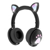 BK9 HIFI 7.1 sonido envolvente gata de gato luminoso gato oreja auricular de juegos bluetooth con micrófono (negro)