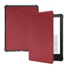 Para Amazon Kindle Paperwhite 5 2021 Enkay Color Sólido Denim Texture Horizontal Flip de cuero de la tableta con función de sueño / despertador (rojo vino)