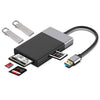 6-IN-1 USB 3.0 a USB3.0 x 2 + Tarjeta CF + tarjeta TF + tarjeta SD + Adaptador de Hub del XQD