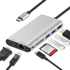 7 en 1 Tipo C a RJ45 + VGA + Tipo-C + SD Slot de la tarjeta SD + USB3.0 x 2 + HDMI Dock Hub Adapter