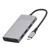 8 en 1 tipo C a HDMI + Tipo-C + USB X 2 + VGA + SD + TF + adaptador de hub de 3.5 mm