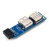 Placa madre PC 9 PIN a 2 x Convertidor femenino USB 2.0 para Dongle, receptor de ratón inalámbrico