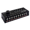 6 en 4 OUT RCA Audio Switcher Sello Selector Distribuir el control del interruptor de dispositivo