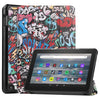 Para Amazon Fire 7 12th 2022 JSM Smart Leather Tablet Case (Graffiti)