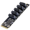 Adaptador de tarjeta de expansión de disco duro ST532 M.2 NGFF a 5 puertos SATA3.0 en stock