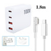 GaN 100W Dual USB+Dual USB-C/Type-C Multi Port Charger con 1.8m Type-C a MagSafe 1 / L Header Data Cable US / AU Plug