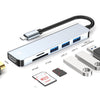 JUNSUNMAY 6 en 1 Tipo-C a 4K Adaptador de estación de acoplamiento HDMI USB-C Hub Lector de tarjetas SD / TF
