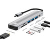 JUNSUNMAY 7 en 1 Tipo-C a 4K Adaptador de estación de acoplamiento HDMI PD Hub de carga rápida Lector de tarjetas SD / TF