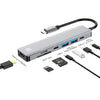 JUNSUNMAY 7 en 1 Tipo-C a 4K Adaptador de estación de acoplamiento HDMI PD Hub de carga rápida Lector de tarjetas SD / TF
