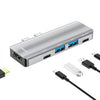 Adaptador de estación de acoplamiento ENKAY Hat-Prince 5 en 2 Hub tipo C a 4K HDMI / USB 3.0