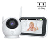 ABM100 Cámara de seguridad de 360 grados con monitor de bebé de visión nocturna en color de video inalámbrico de 4.3 pulgadas (enchufe de EE. UU.)