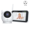 ABM100 Cámara de seguridad de 360 grados con video inalámbrico en color y visión nocturna para bebés (enchufe del Reino Unido)