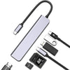 Adaptador multipuerto USB C Hub 7 en 1 USB C con HDMI 100W PD y lector de tarjetas SD/TF