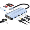 JUNSUNMAY 8 en 1 Tipo-C a 4K HDMI + RJ45 Adaptador de estación de acoplamiento de concentrador Ethernet