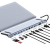 JUNSUNMAY 12 en 1 Multifuncional USB C Hub Adaptador de estación de acoplamiento Lector de tarjetas SD / TF