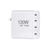 GaN130W Cargador tipo C de 4 puertos USB-C PD65W / PD30W para serie de portátiles, enchufe de EE. UU.