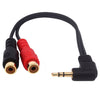 JUNSUNMAY Codo macho de 3,5 mm a adaptador de cable de audio estéreo RCA dual 20 cm