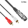 JUNSUNMAY 2 RCA macho a XLR hembra cable de audio estéreo, longitud del cable: 0,15 m