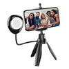 Trípode con soporte para teléfono celular de escritorio XWJ-S1 con luces LED