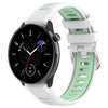 Correa de silicona bicolor con hebilla de acero y textura cruzada para Amazfit Bip 1S de 20 mm (blanco y verde azulado)