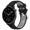 Correa de silicona bicolor con hebilla de acero y textura cruzada para Amazfit Bip 1S de 20 mm (negro y gris)