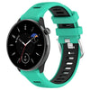Correa de silicona bicolor con hebilla de acero y textura cruzada para Amazfit Bip 1S de 20 mm (azul lago y negro)