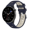 Correa de silicona bicolor con hebilla de acero y textura cruzada para Amazfit Bip 1S de 20 mm (azul medianoche + luz de estrella)