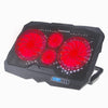 S18 Aluminio Cuatro ventiladores Gaming Laptop Cooling Pad Soporte plegable con pantalla de velocidad del viento (Rojo)