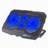 S18 Aluminio Cuatro ventiladores Gaming Laptop Cooling Pad Soporte plegable con pantalla de velocidad del viento (Azul)