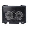 S200 Dual Silent Cooling Fan Portable Slim Notebook Cooling Pad para computadora portátil (Negro)