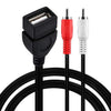 JUNSUNMAY Cable adaptador divisor de audio y video USB 2.0 hembra a 2 x RCA macho, longitud: 0,2 m