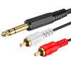 JUNSUNMAY Enchufe estéreo TRS macho de 6,35 mm a conector de cable de audio macho RCA Phono 2, longitud: 0,2 m