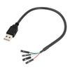 USB macho JUNSUNMAY USB 2.0 A a hembra 4 pines Dupont Motherboard Header adaptador extensor cable, longitud: 0,3 m