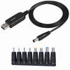USB 5V a DC 9V 5.5mm x 2.5mm Convertidor Step Up Convertidor de voltaje Cable de alimentación con 8 conectores