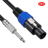JUNSUNMAY Speakon macho a 6,35 mm macho cable adaptador de altavoz de audio con cierre a presión, longitud: 25 pies